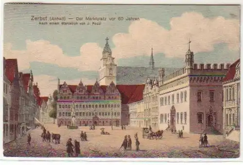 32215 Historique Ak Zerbst (Anhalt) Marché 1912