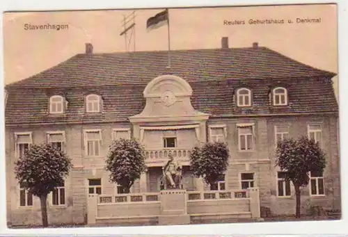 32181 Ak Stavenhagen Reuters Geburtshaus & Denkmal 1913