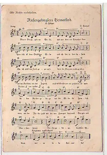 32166 Lied Ak "Riesengebirglers Heimatlied" 1934
