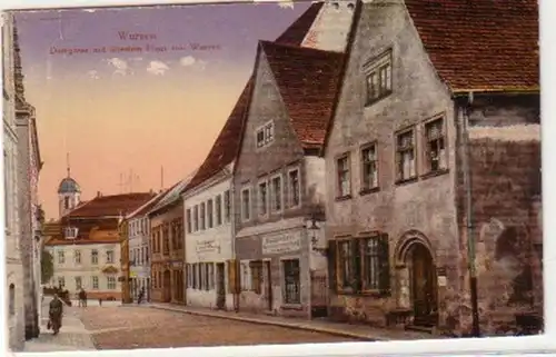 32148 Ak Wurzen Domgasse m. ältestem Haus um 1910