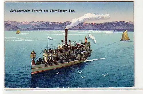 32122 Ak Salondampfer Bavaria am Starnberger See 1926