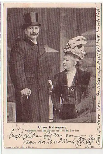 32108 Ak Notre couple empereur a été enregistré à Londres en 1899