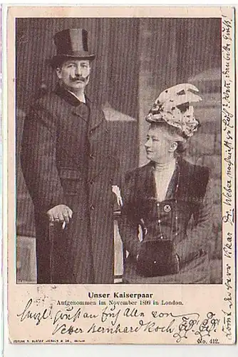 32108 Ak Unser Kaiserpaar aufgenommen 1899 in London