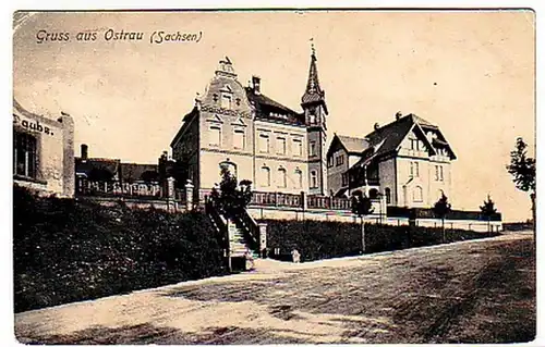 32099 Ak Gruß aus Ostrau (Sachsen) 1909