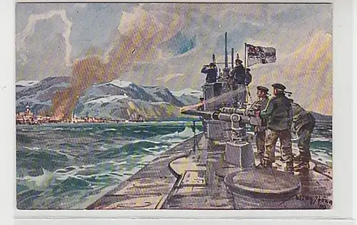 32068 Ak sous-marin allemand dans la mer de glace vers 1917