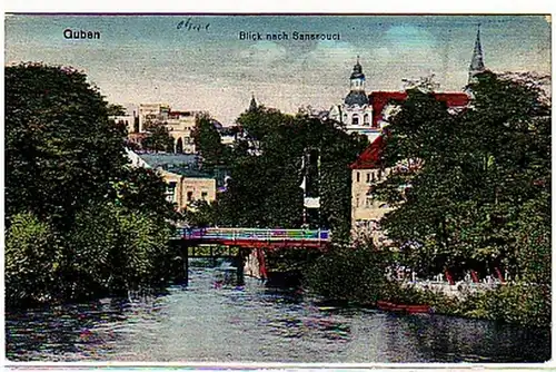 32061 Ak Guben Blick nach Sanssouci um 1910