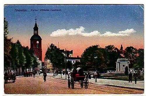 32056 Poste de terrain Ak Spandau L'empereur Wilhelm Monument 1918