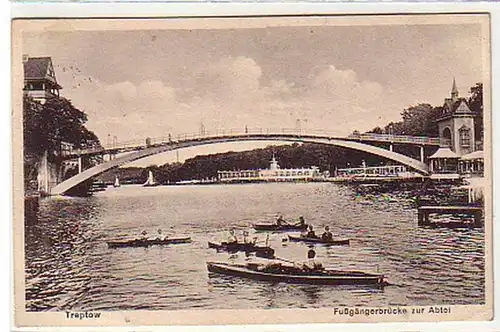 32052 Ak Treptow Fußgängerbrücke zur Abtei 1934