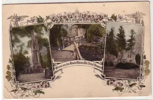 31996 Ak Gruß aus den Kloster Ruinen Alt Zella bei Nossen um 1910