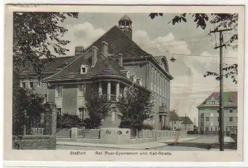 31985 Ak Staßfurt Real Gymnasium et Kalistrasse 1929