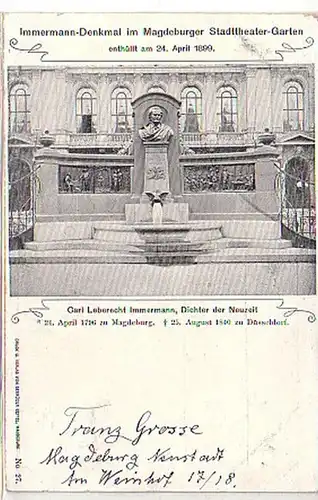 31957 Ak Magdeburger Stadttheater Garten 1899