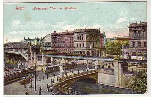 31953 Ak Berlin Hallesches Thor mit Hochbahn um 1910