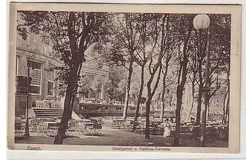 31928 Ak Essen Stadtgarten und Saalbau Terrasse 1919