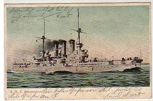 31910 Ak Deutsches Kriegsschiff S.M.S. Braunschweig 1906