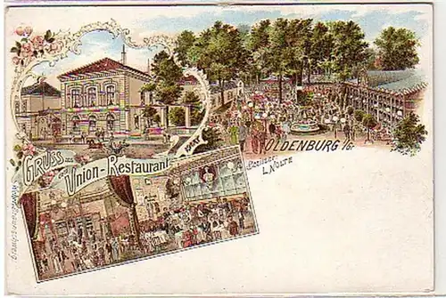 31899 Ak Lithographie Gruß aus Oldenburg in Gr. um 1900