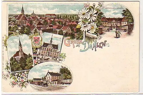 31893 Ak Lithographie Gruss aus Dahlen in Sa. 1897