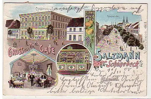 31889 Ak Lithographie Gruss aus Schönebeck a.E. 1900