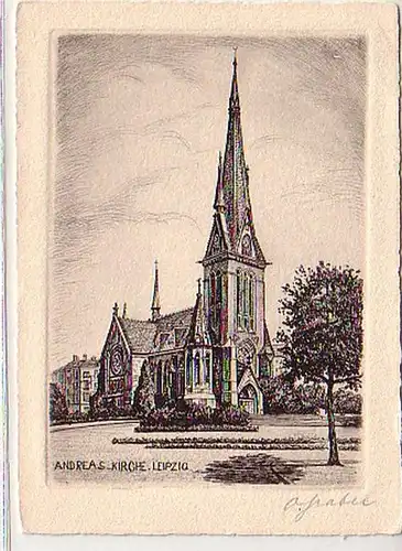 31887 Künstler Ak Leipzig Andreas Kirche um 1930
