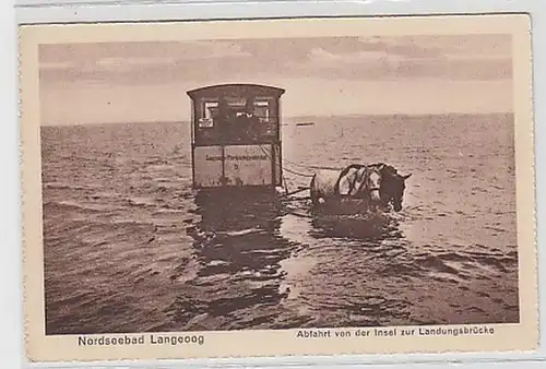 31873 Ak Nordseebad Langeoog Pferdebahn um 1910