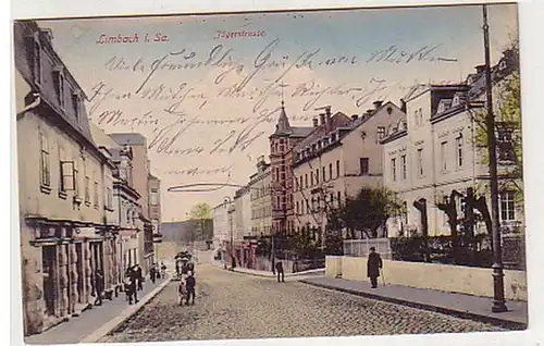 31853 Ak Limbach in Sachsen Jägerstraße um 1910