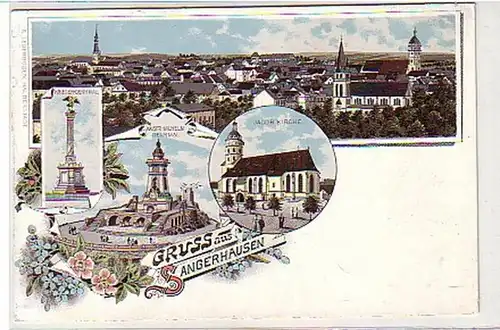 31846 Ak Lithographie Gruß aus Sangerhausen um 1910