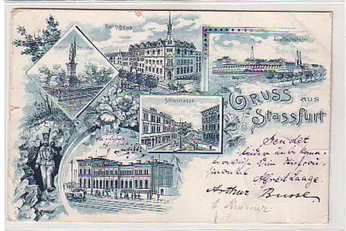 31841 Ak Lithographie Gruß aus Stassfurt 1898