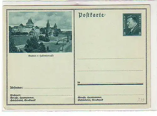 31747 Ganzsachen-Postkarte Stettin Hakenterrasse um1930
