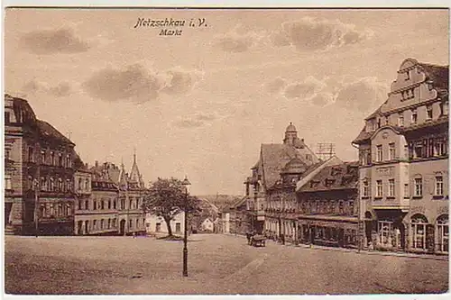 31722 Ak Netzschkau im Vogtland Markt um 1910