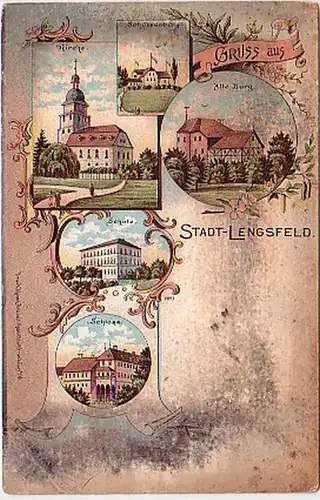 31715 Ak Lithographie Salutation de la ville de Lengsfeld vers 1900
