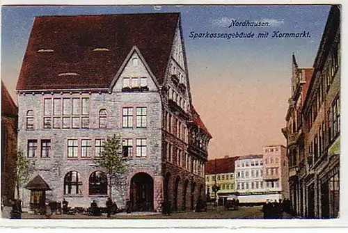 31688 Ak Nordhausen Sparkassengebäude mit Kornmarkt