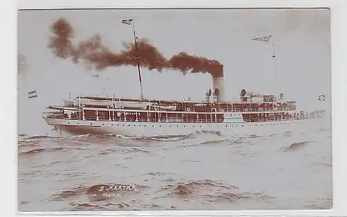 31685 Photo Ak vapeur "Hertha" dans la tempête 1929