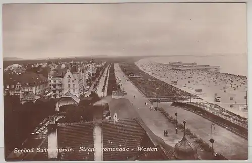31658 Ak Seebad Swinemünde Plage promenade Ouest vers 1930