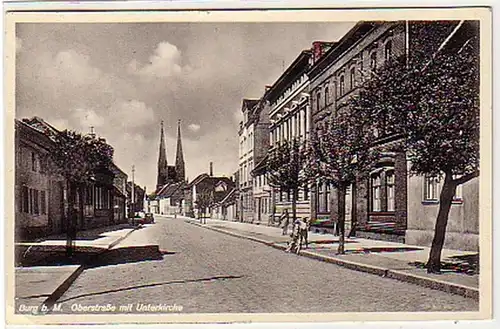 31626 Ak Burg b.M. Oberstraße mit Unterkirche 1935