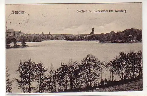 31620 Ak Templin Stadtsee mit Liebesinsel 1914