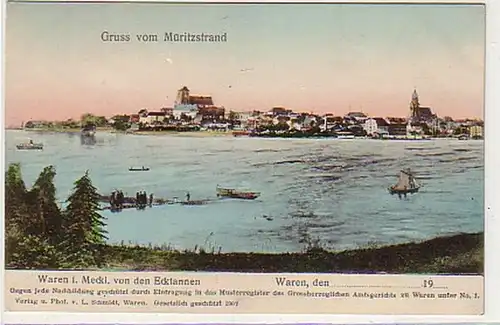 31568 Ak Waren in Mecklenburg von den Ecktannen um 1920
