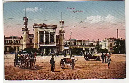 31546 Feldpost Ak Breslau Hauptbahnhof 1915