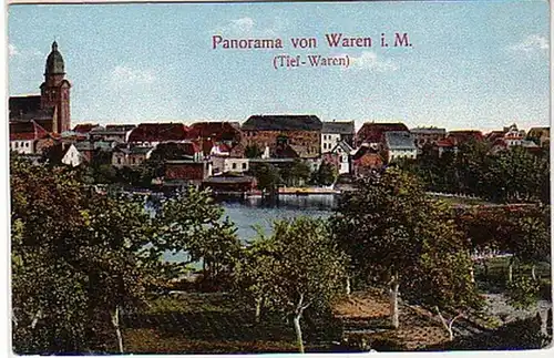 31542 Ak Waren in Mecklenburg Panorama um 1930