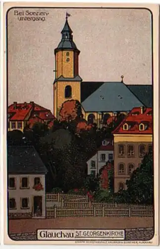 31538 Künstler Ak Glauchau St. Georgenkirche 1921