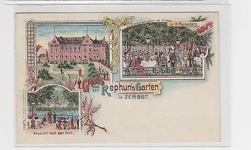 31513 Ak Lithographie Salutation de Zerbst Gasthof 1898