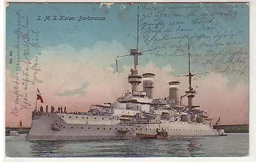 31493 Ak navire de guerre S.M.S. "Empereur Barbarossa" 1909