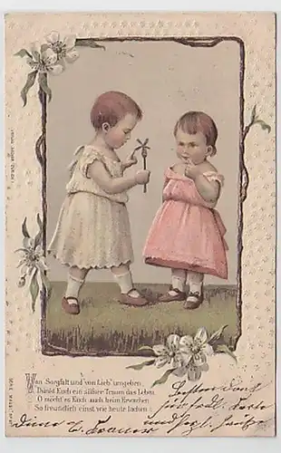 31473 Grage Ak 2 Enfants avec fleur de puste 1903