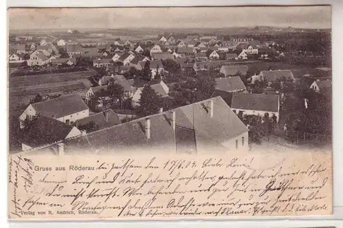 31398 Ak Gruß aus Röderau in Sachsen Totalansicht 1904