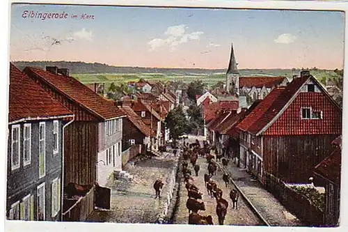 31390 Ak Elbingerode im Harz Straße mit Kühen 1938