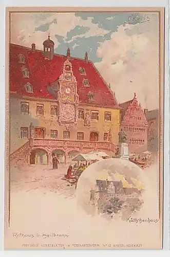 31386 Ak Heilbronn Rathaus und Käthchenhaus um 1900