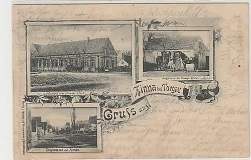 31349 Ak Gruss aus Zinna bei Torgau 1900