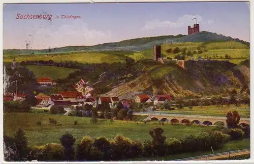 31347 Ak Sachsenburg in Thüringen Totalansicht 1919