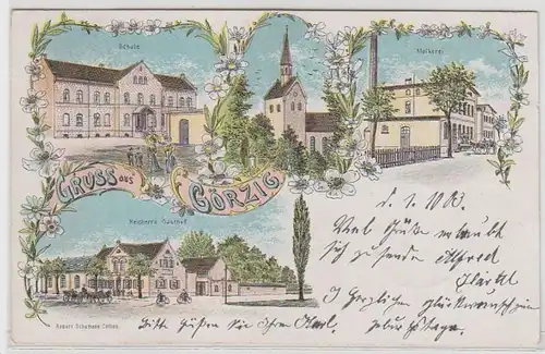 31342 Ak Lithographie Gruß aus Görzig 1903