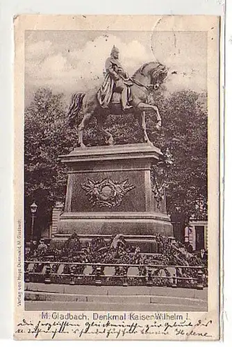 31318 Ak Mönchen Gladbach Denkmal Kaiser Wilhelm I.1905