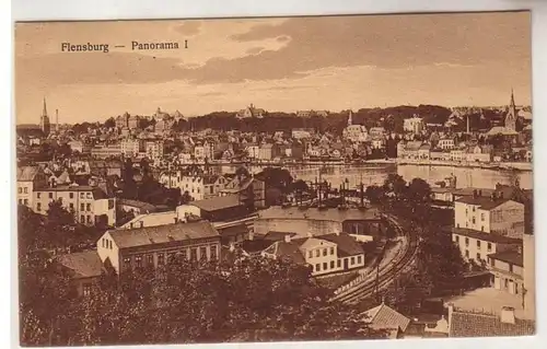 31310 Ak Flensburg Panorama 1924