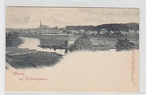 31195 Ak Salutation de Kellinghusen Vue totale vers 1900